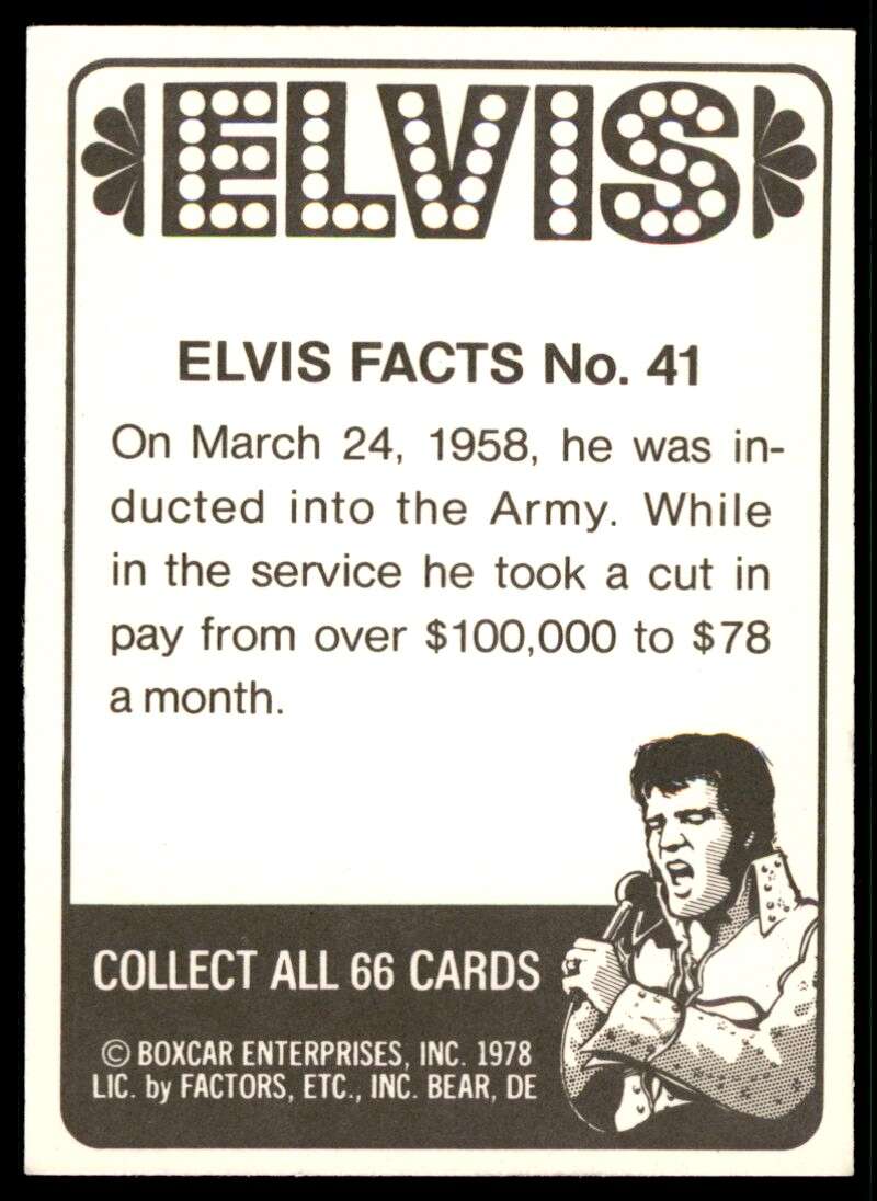 Elvis Presley Card 1978 Elvis #41 Image 2