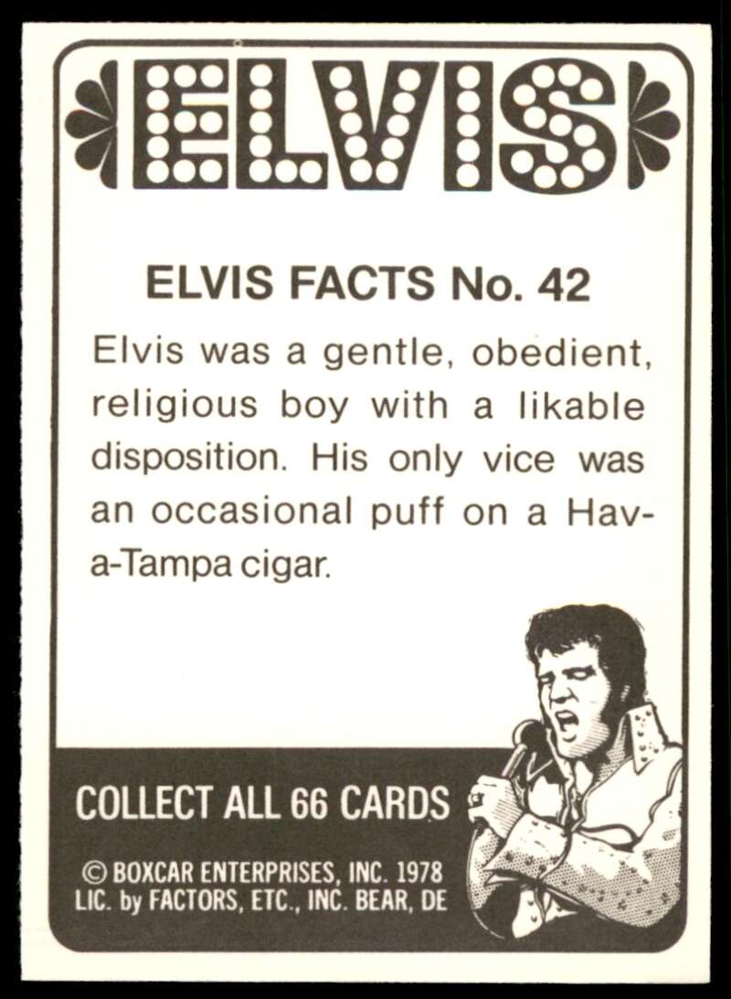 Elvis Presley Card 1978 Elvis #42 Image 2