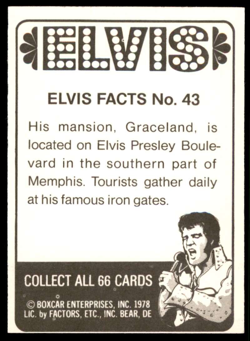 Elvis Presley Card 1978 Elvis #43 Image 2