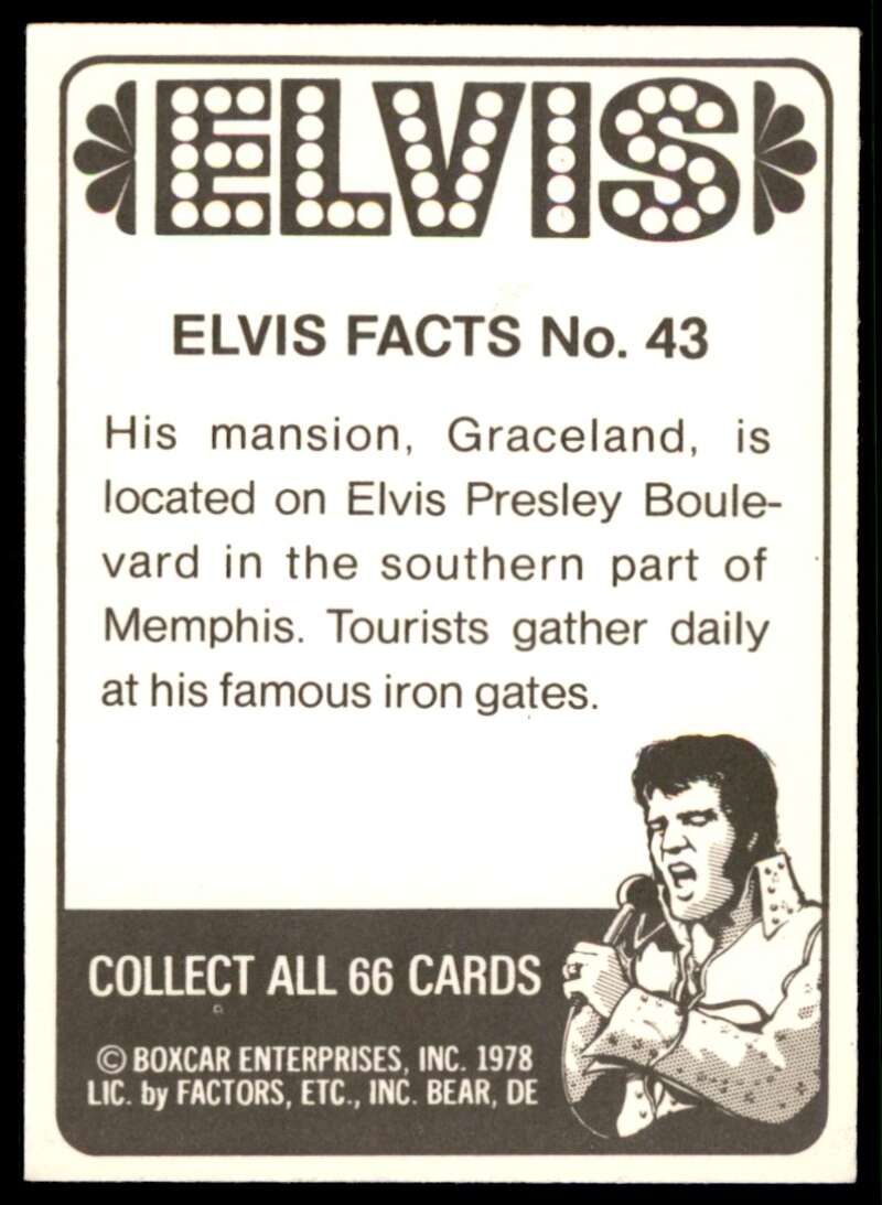 Elvis Presley Card 1978 Elvis #43 Image 2