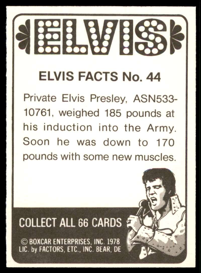 Elvis Presley Card 1978 Elvis #44 Image 2