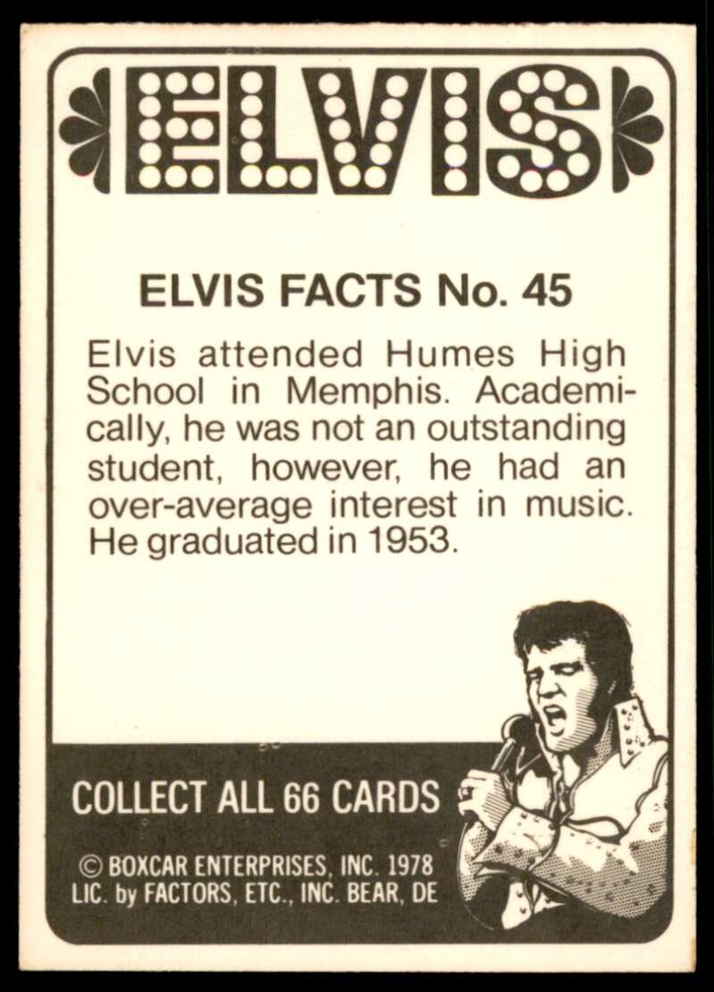 Elvis Presley Card 1978 Elvis #45 Image 2