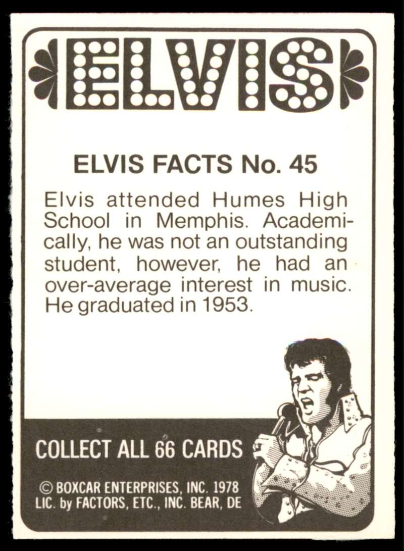 Elvis Presley Card 1978 Elvis #45 Image 2
