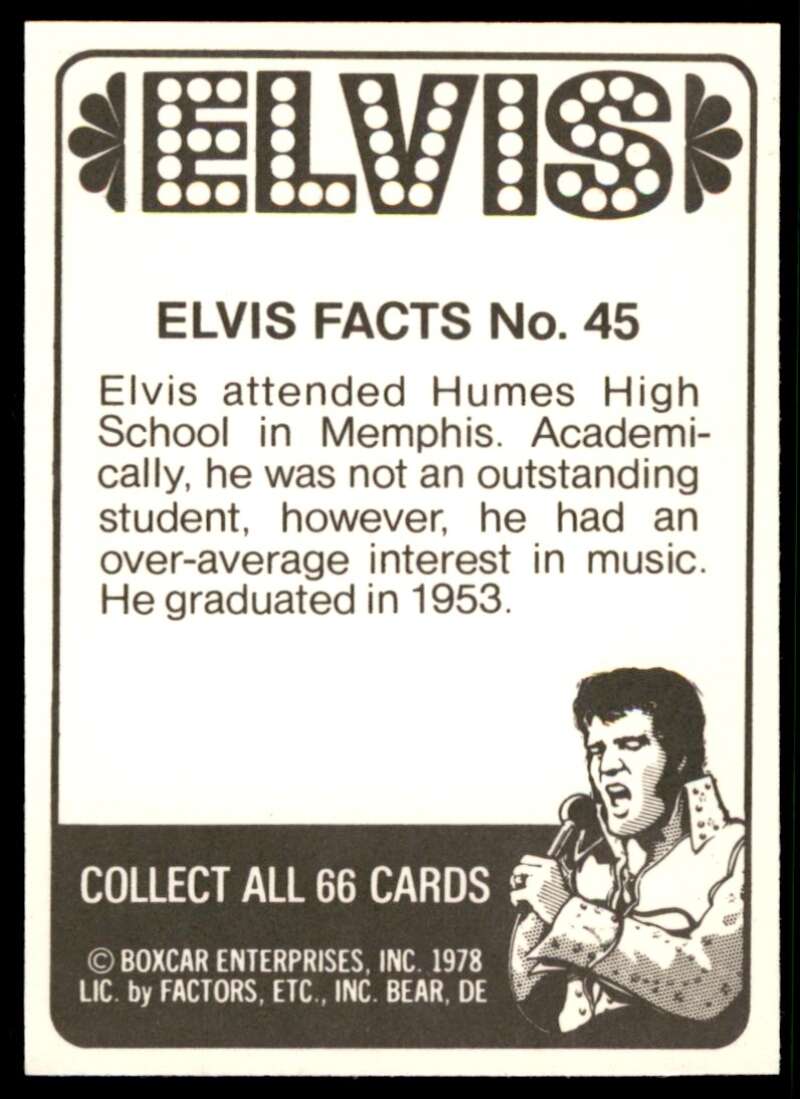 Elvis Presley Card 1978 Elvis #45 Image 2