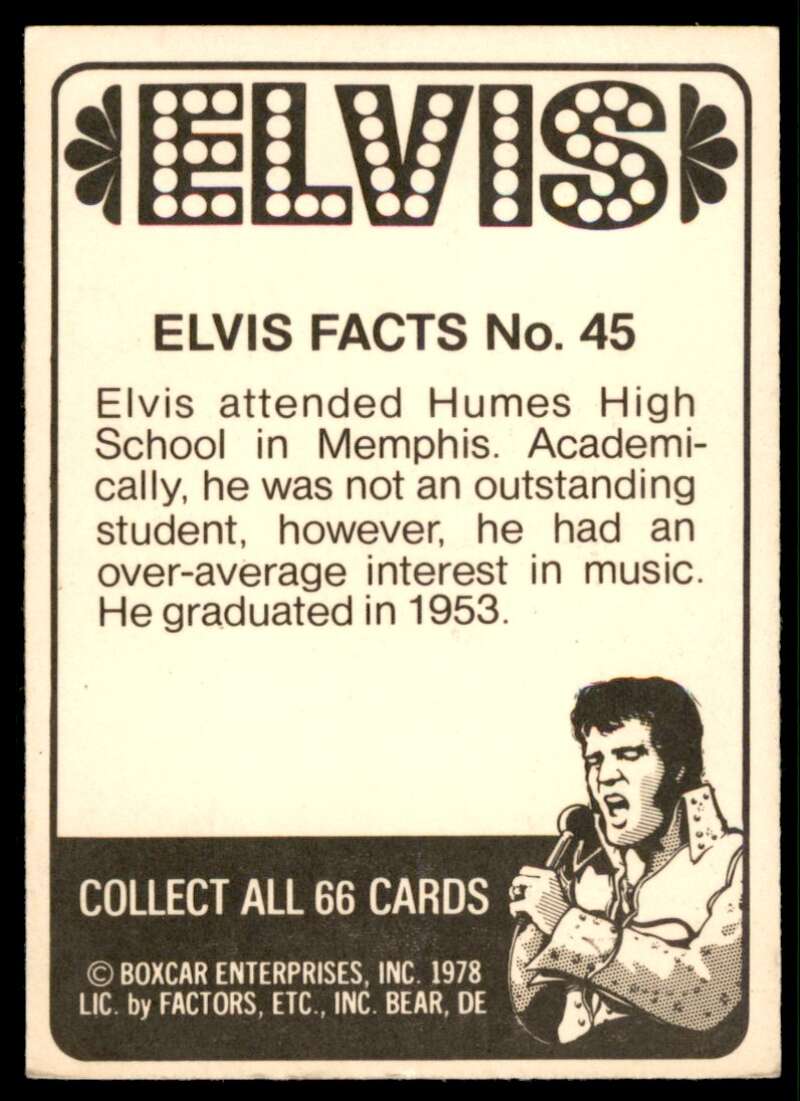 Elvis Presley Card 1978 Elvis #45 Image 2