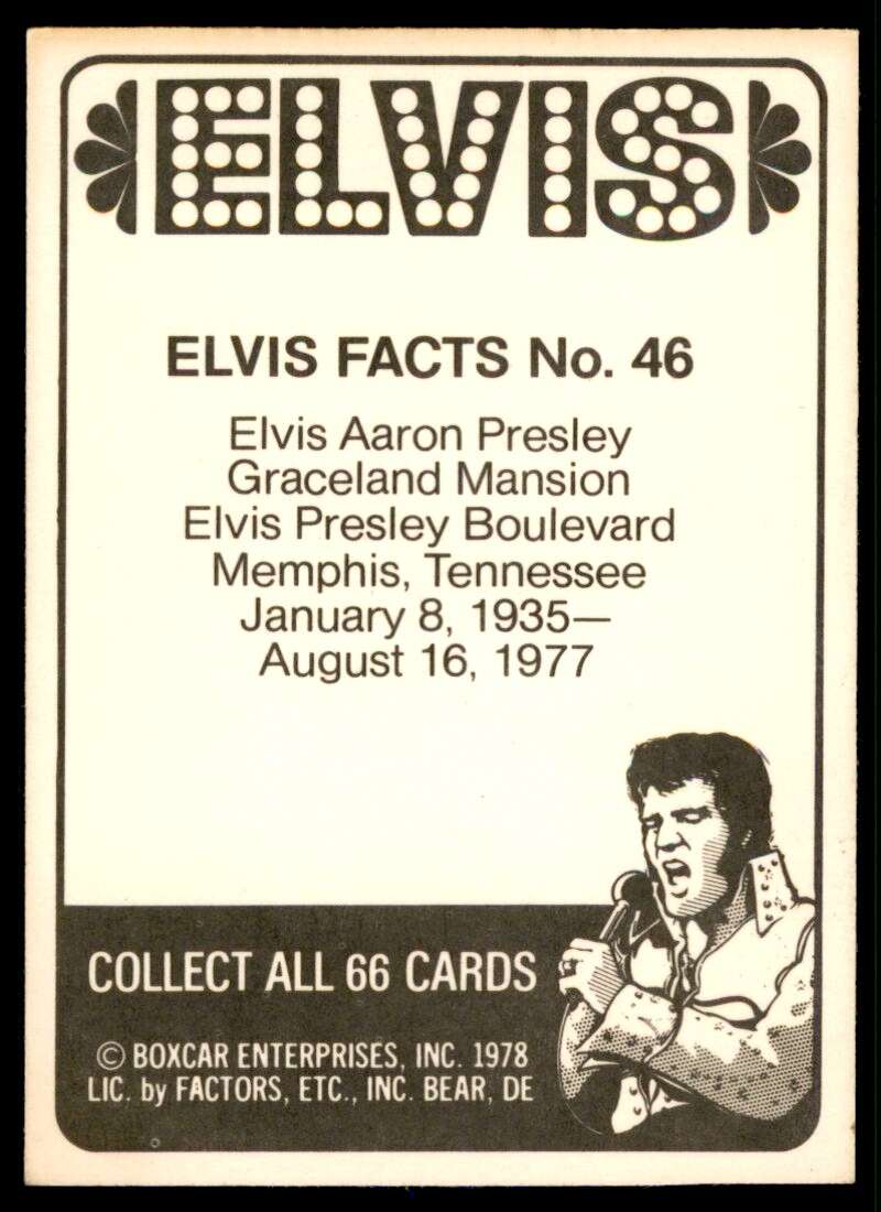 Elvis Presley Card 1978 Elvis #46 Image 2