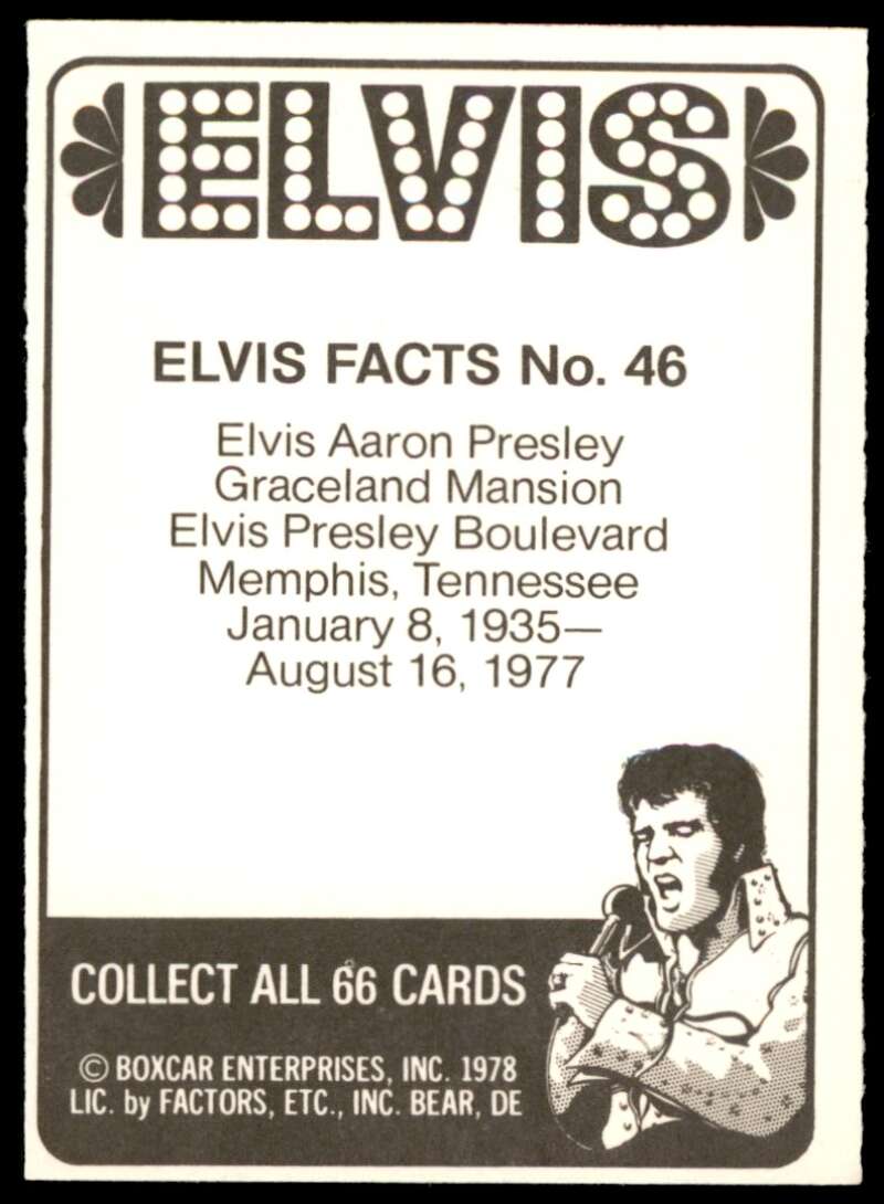 Elvis Presley Card 1978 Elvis #46 Image 2