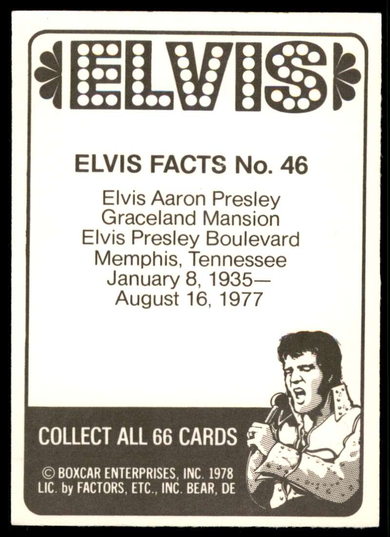 Elvis Presley Card 1978 Elvis #46 Image 2