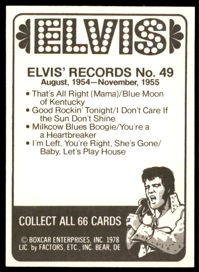 Elvis Presley Card 1978 Elvis #49 Image 2