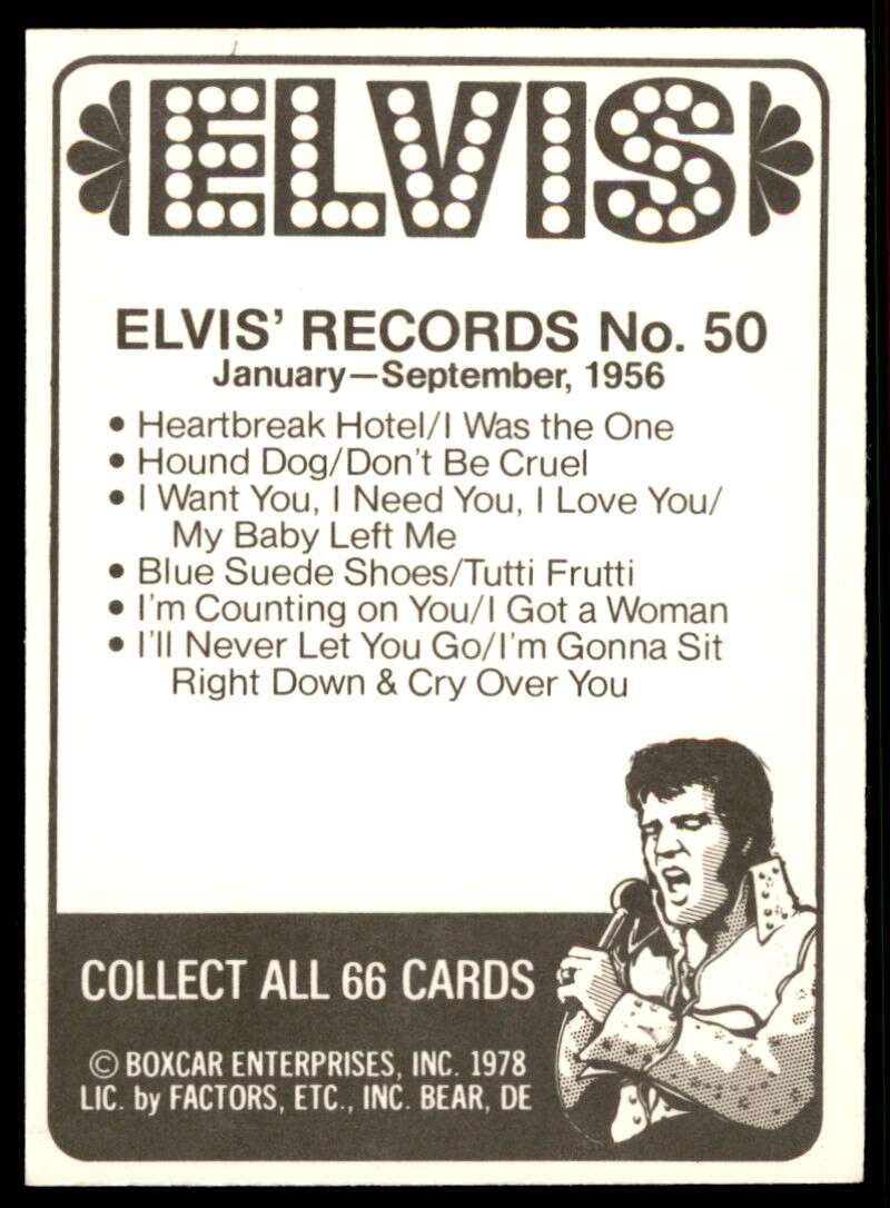 Elvis Presley Card 1978 Elvis #50 Image 2