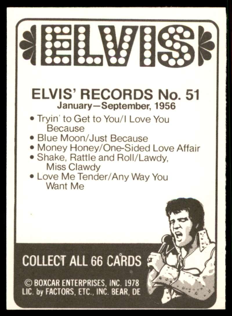 Elvis Presley Card 1978 Elvis #51 Image 2