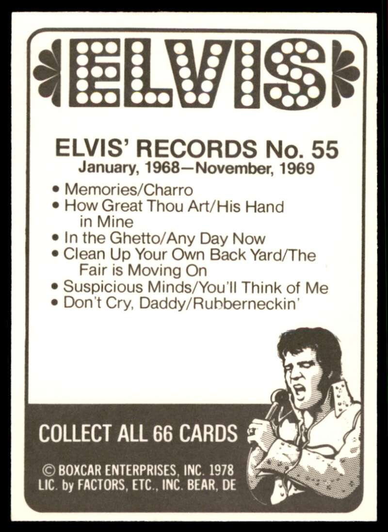 Elvis Presley Card 1978 Elvis #55 Image 2