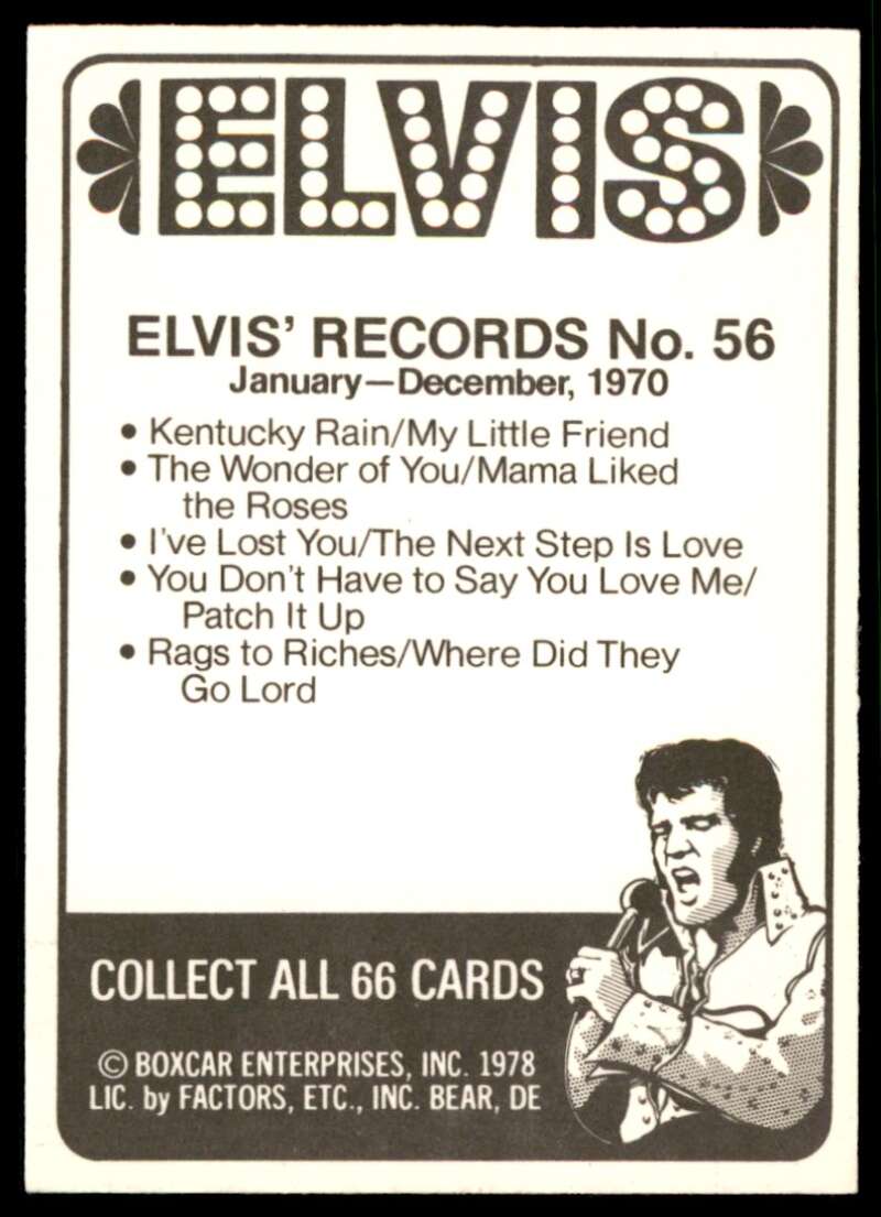 Elvis Presley Card 1978 Elvis #56 Image 2