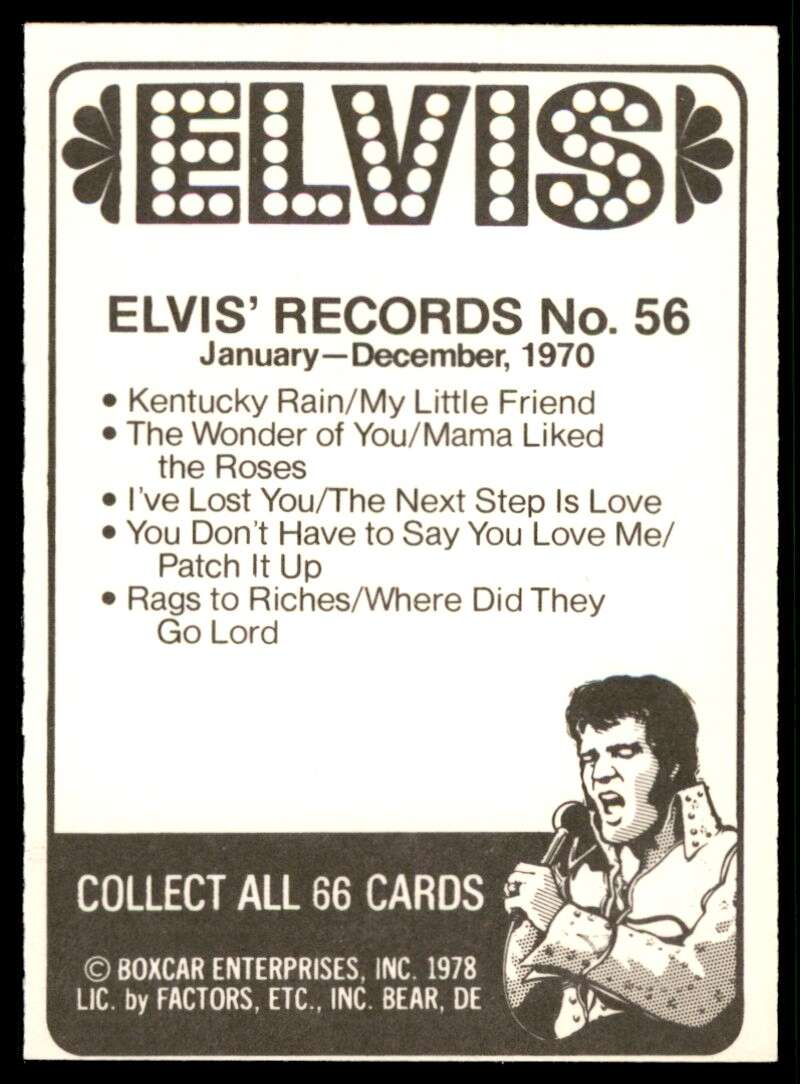 Elvis Presley Card 1978 Elvis #56 Image 2