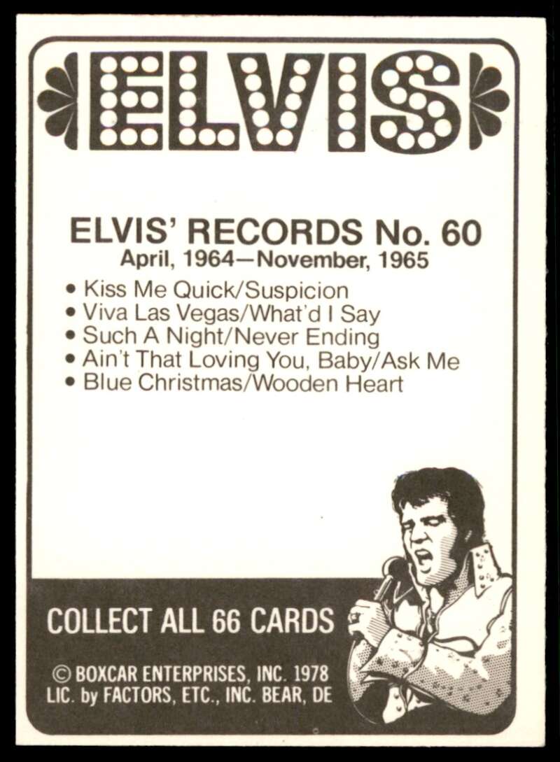 Elvis Presley Card 1978 Elvis #60 Image 2