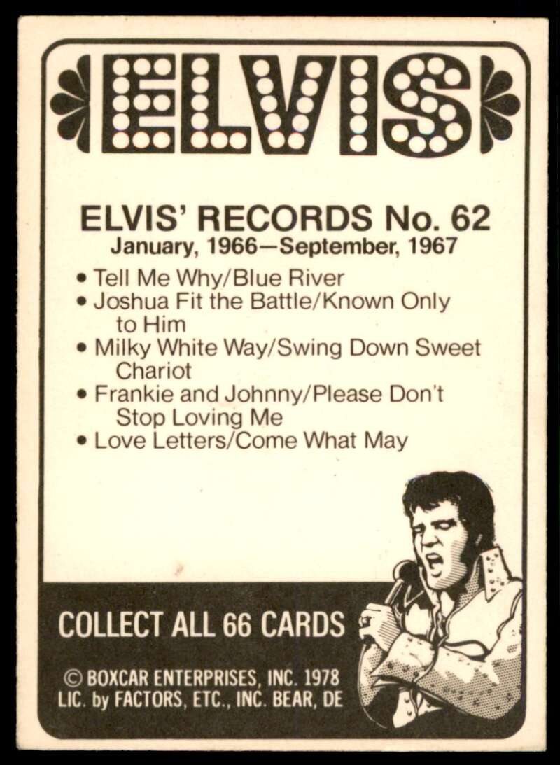 Elvis Presley Card 1978 Elvis #62 Image 2