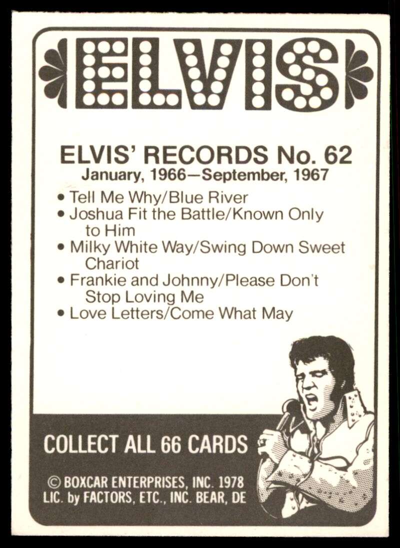 Elvis Presley Card 1978 Elvis #62 Image 2