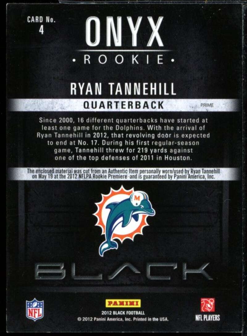 Ryan Tannehill Rookie 2012 Black Onyx Rookie Jumbo Prime Jersey Number #4  Image 2