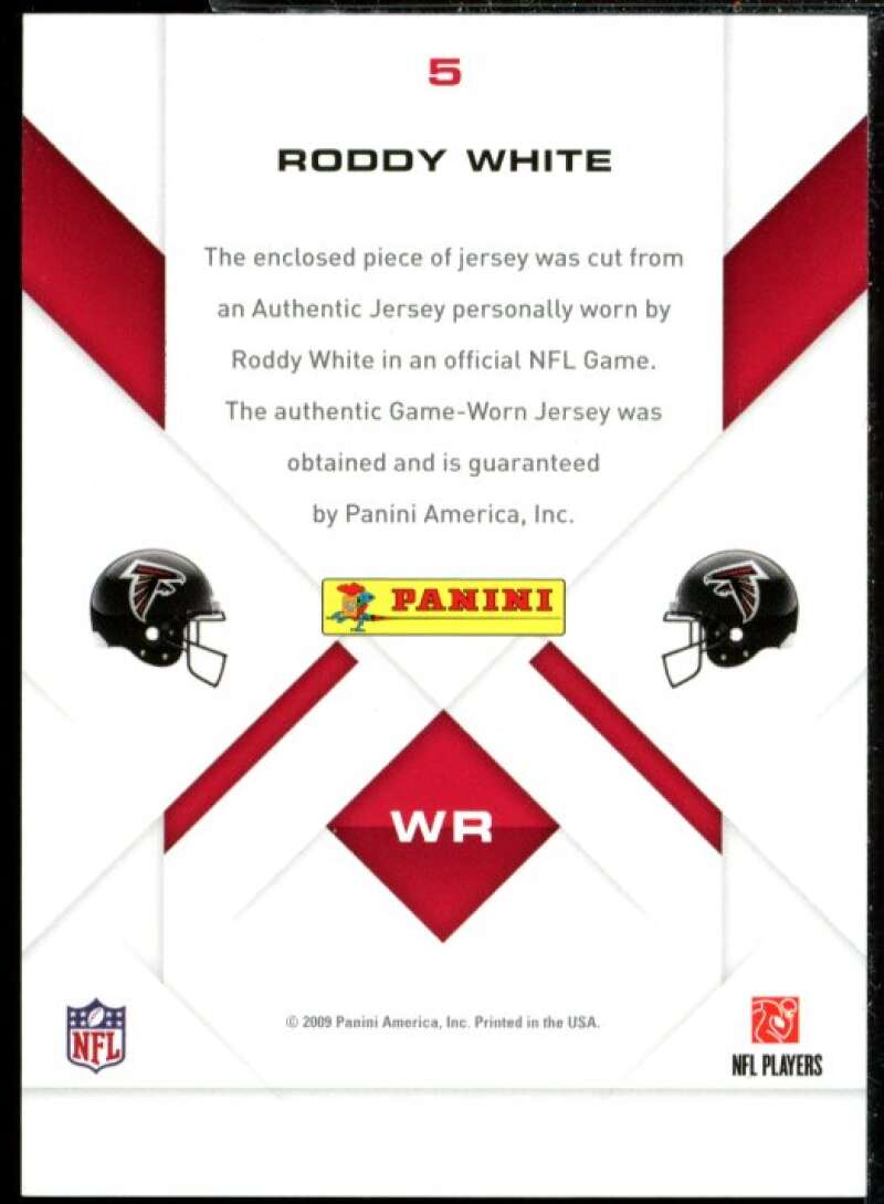 Roddy White Jersey Card 2009 Playoff Prestige Inside the Numbers Prime #5  Image 2