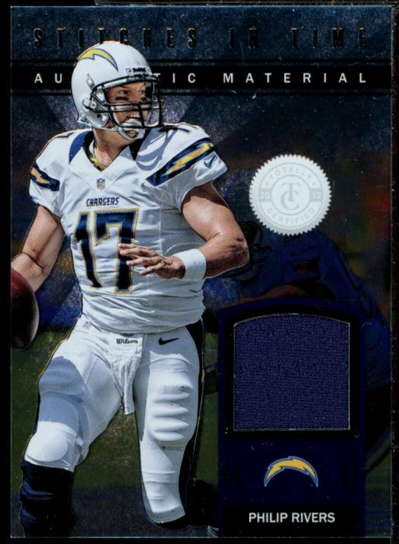 Philip Rivers Chargers Card 2012 Totally Certified Stitches in Time Jerseys #3  Image 1