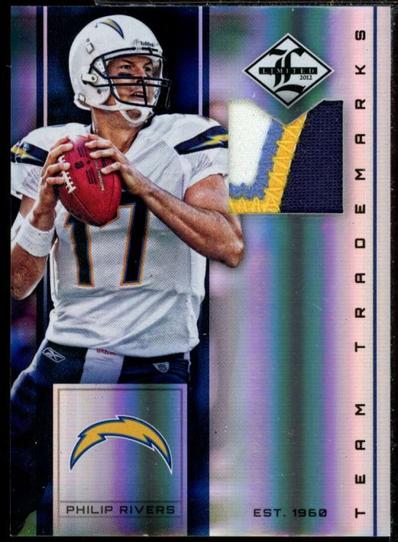 Philip Rivers Card 2012 Limited Team Trademarks Prime Materials Jersey #15  Image 1