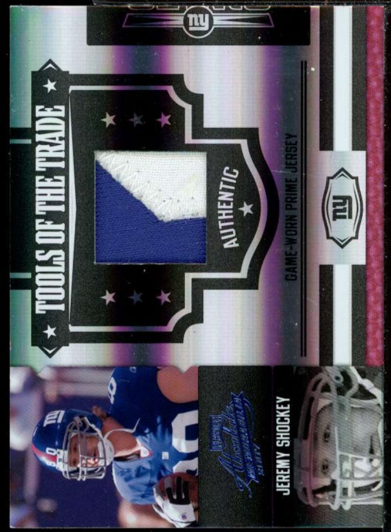 Jeremy Shockey Card 2007 Absolute Memorabilia TOTT Material Prime Jersey #75  Image 1