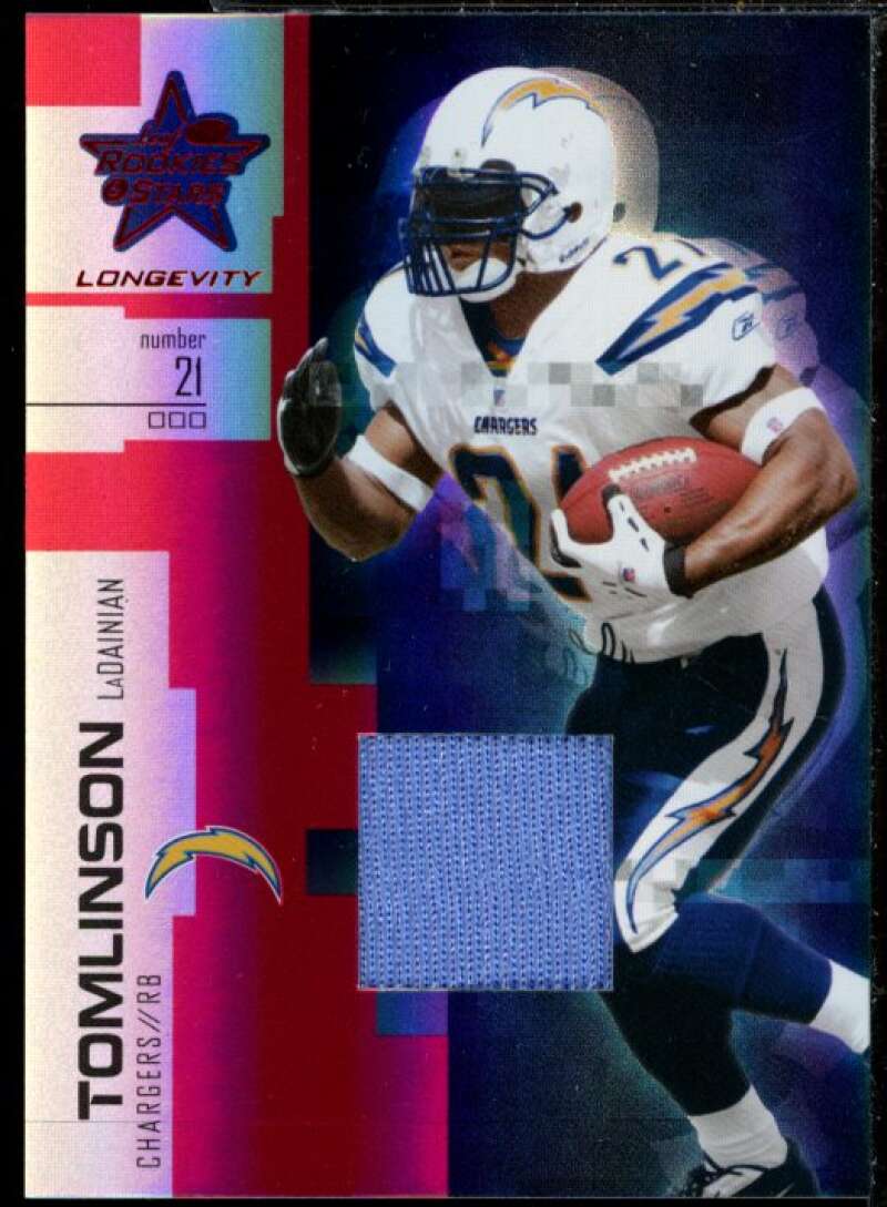 LaDainian Tomlinson 2007 Leaf Rookies and Stars Longevity Material Ruby JSY #99  Image 1