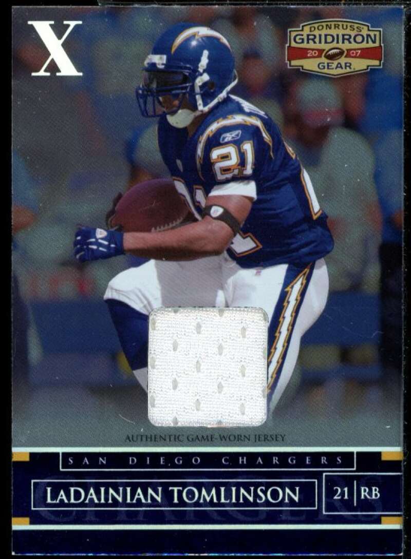 LaDainian Tomlinson Chargers Card 2007 Donruss Gridiron Gear Jerseys X's #98  Image 1