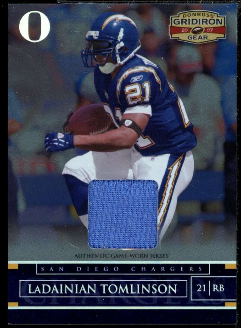 LaDainian Tomlinson Chargers Card 2007 Donruss Gridiron Gear Jerseys O's #98  Image 1