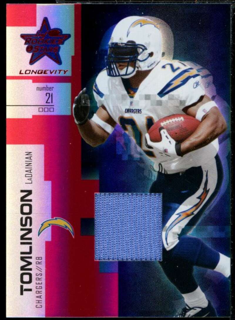 LaDainian Tomlinson 2007 Leaf Rookies and Stars Longevity Material Ruby JSY #99  Image 1