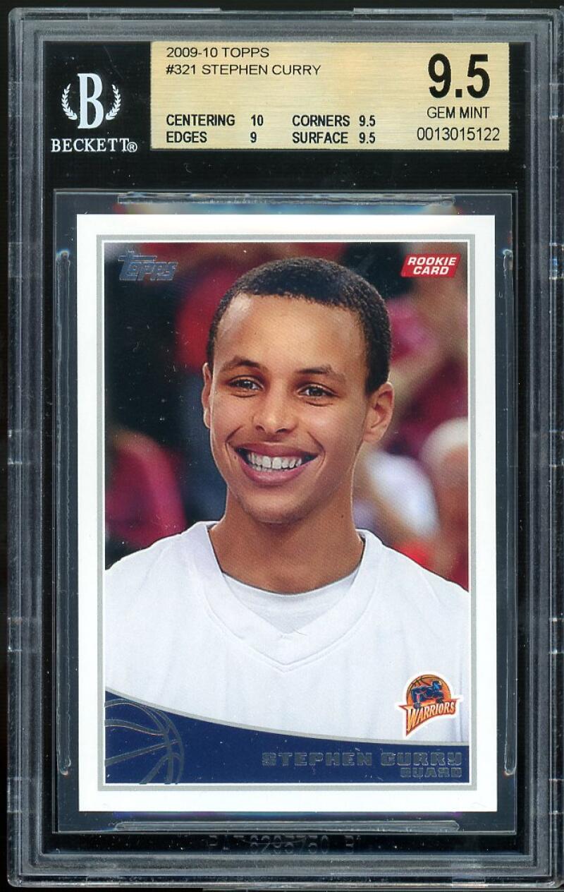 Stephen Curry Rookie Card 2009-10 Topps #321 BGS 9.5 (10 9.5 9 9.5) Image 1