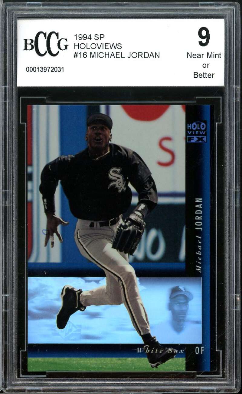 1994 SP Holoviews #16 Michael Jordan Baseball Rookie Card BGS BCCG 9 Near Mint+ Image 1