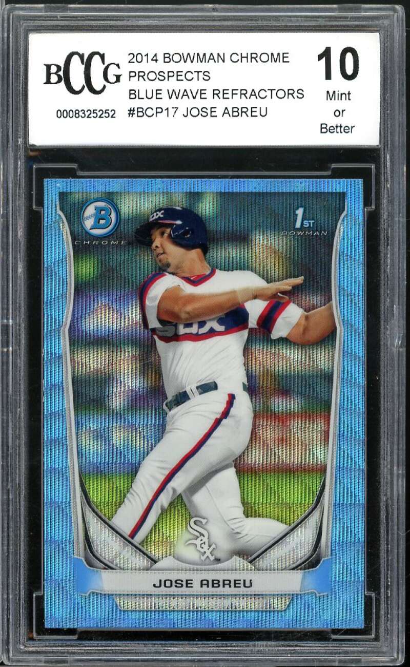 2014 Bowman Chrome Pros Blue Wave Refractors #BCP17 Jose Abreu RC BGS BCCG 10 Image 1