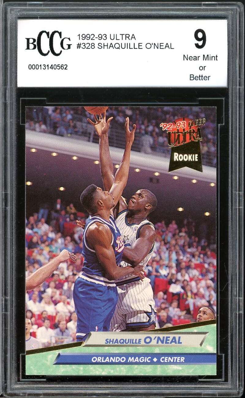 1992-93 Ultra #328 Shaquille O'Neal Rookie Card BGS BCCG 9 Near Mint+ Image 1