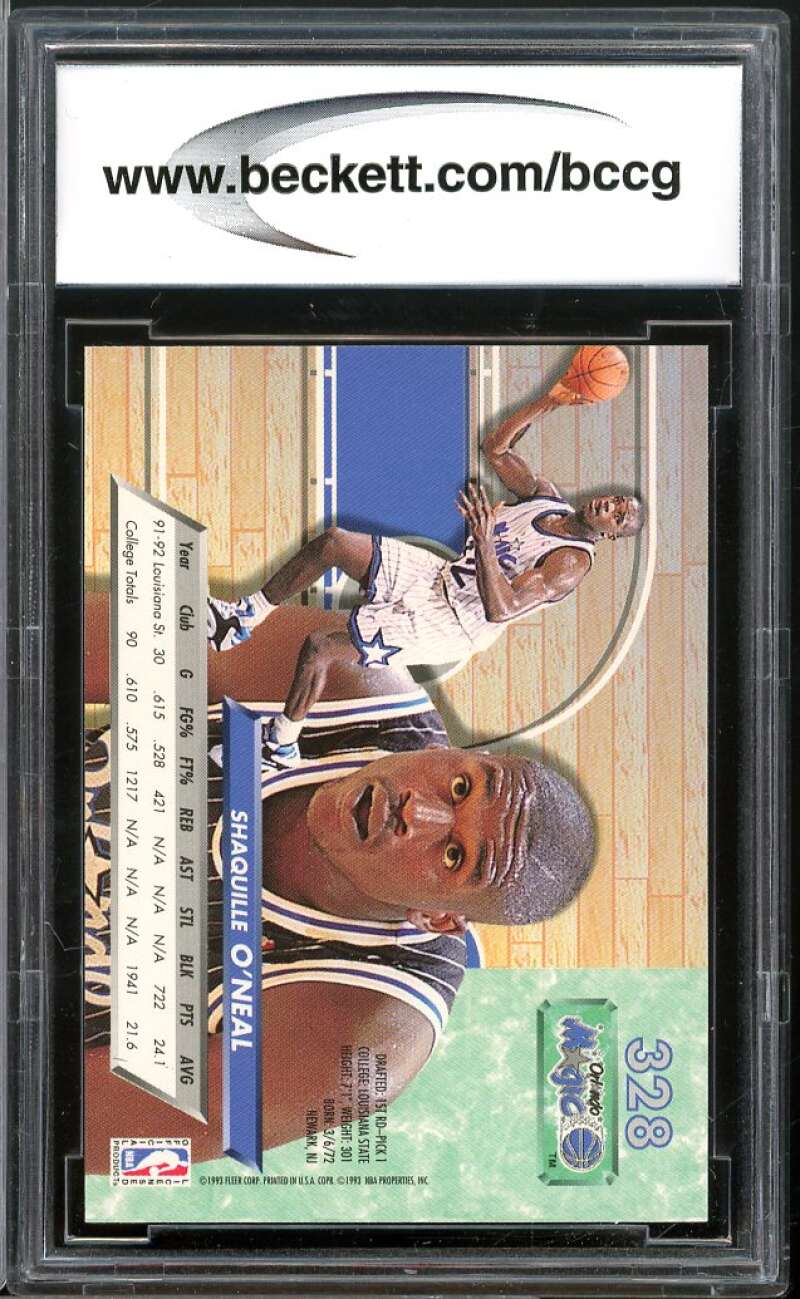 1992-93 Ultra #328 Shaquille O'Neal Rookie Card BGS BCCG 9 Near Mint+ Image 2