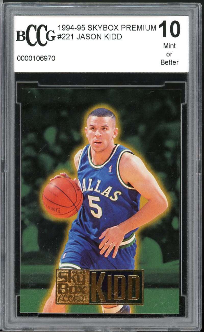 1994-95 SkyBox #221 Jason Kidd Rookie Card BGS BCCG 10 Mint+ Image 1