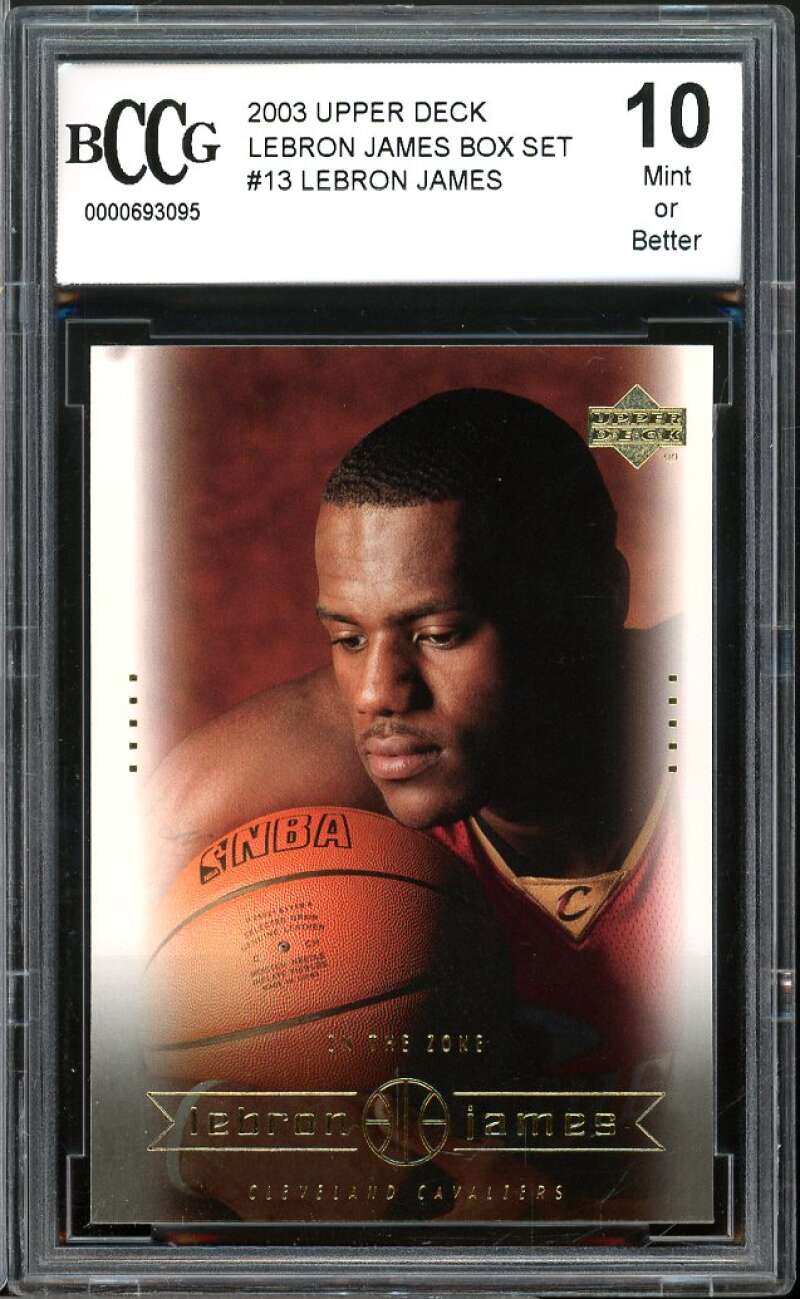 2003 Upper Deck Lebron James Box Set #13 Lebron James Rookie BGS BCCG 10 Mint+ Image 1