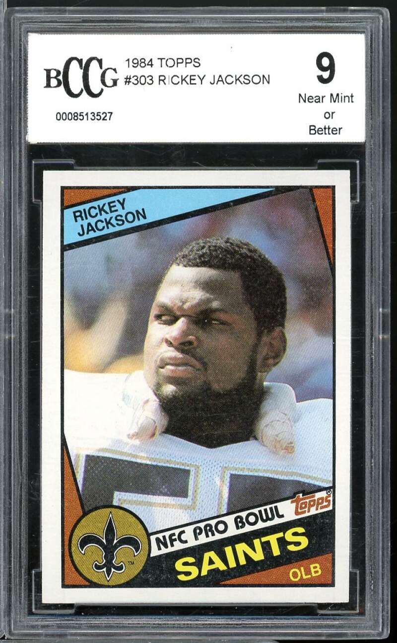 1984 Topps #303 Rickey Jackson Rookie Card BGS BCCG 9 Near Mint+ Image 1