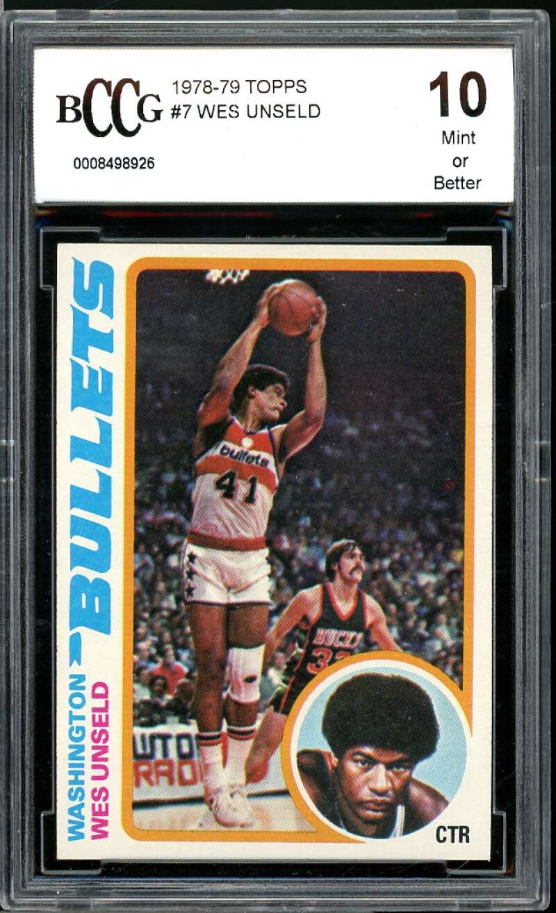 1978-79 Topps #7 Wes Unseld Card Card BGS BCCG 10 Mint+ Image 1