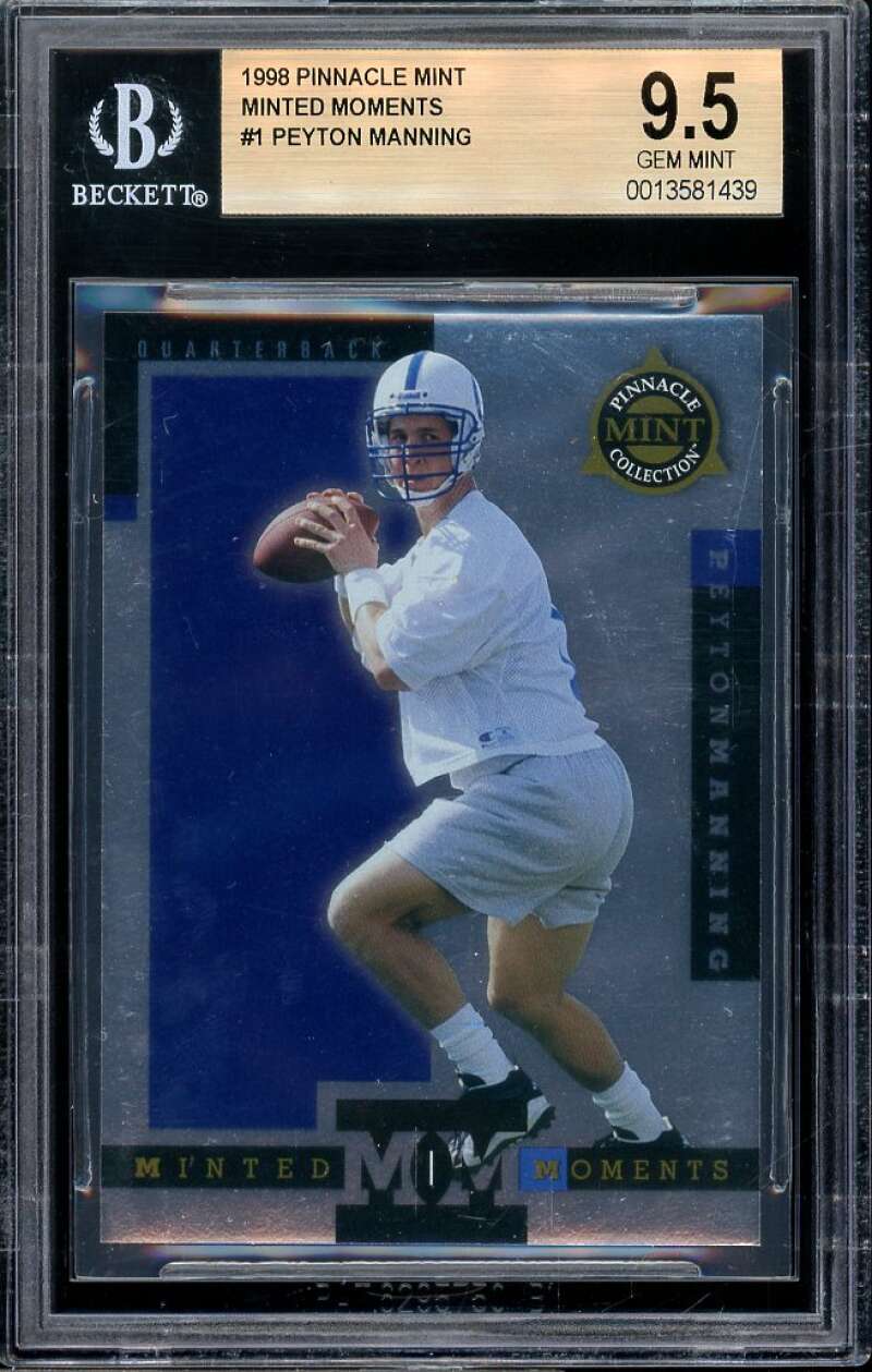 Peyton Manning Rookie Card 1998 Pinnacle Mint Minted Moments #1 BGS 9.5 Image 1