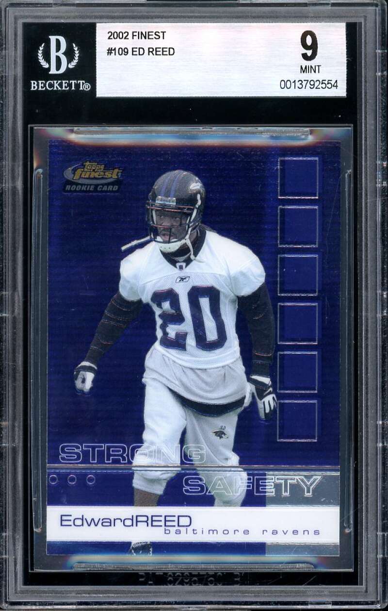 Ed Reed Rookie Card 2002 Finest #109 BGS 9 Image 1