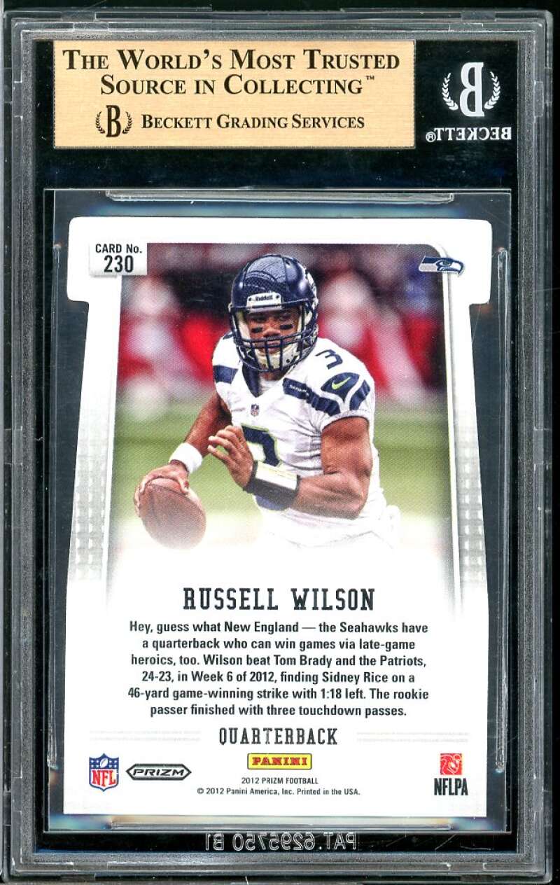 Russell Wilson Rookie 2012 Panini Prizm Prizms Red #230 BGS 9.5 (9.5 9.5 9 10) Image 2