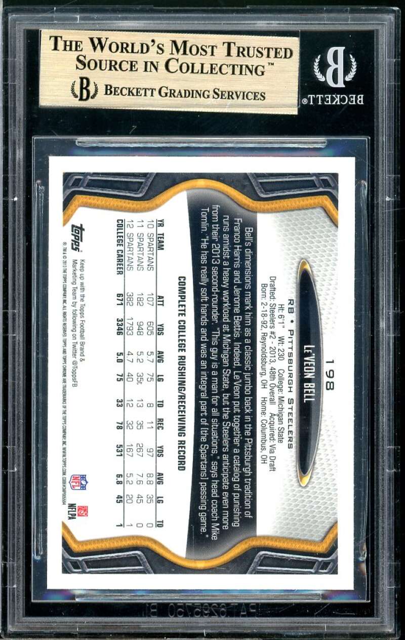 Le'Veon Bell Rookie Card 2013 Topps Chrome #198a BGS 9.5 (9.5 9.5 10 9.5) Image 2