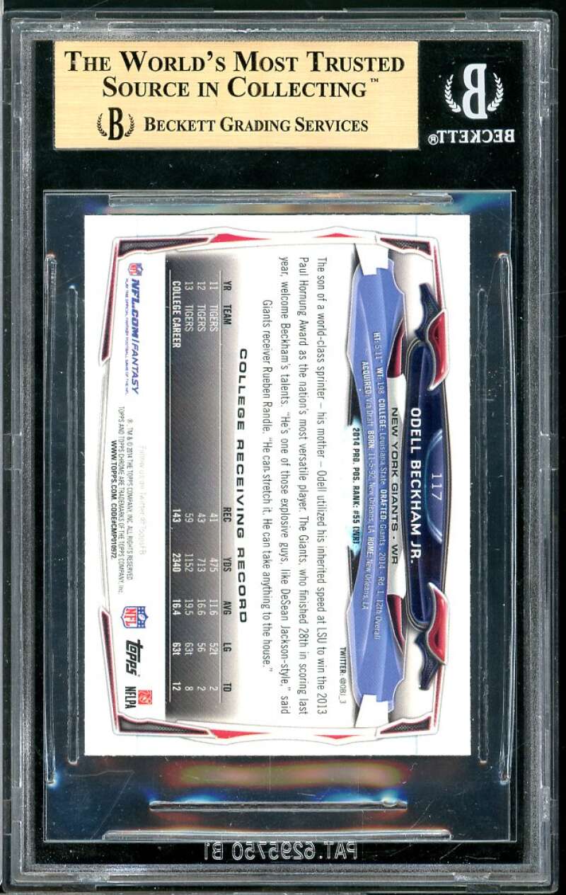 Odell Beckham RC 2014 Topps Chrome Mini Refractor #117 BGS 9.5 (9.5 9.5 9.5 9.5) Image 2