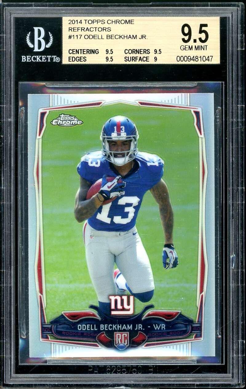 Odell Beckham Rookie 2014 Topps Chrome Refractor #117 BGS 9.5 (9.5 9.5 9.5 9) Image 1