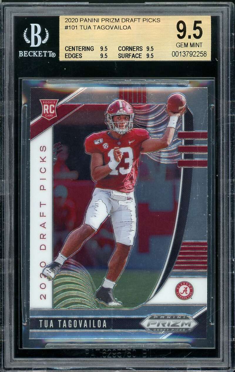 Tua Tagovailoa Rookie Card 2020 Panini Prizm DP #101 BGS 9.5 (9.5 9.5 9.5 9.5) Image 1