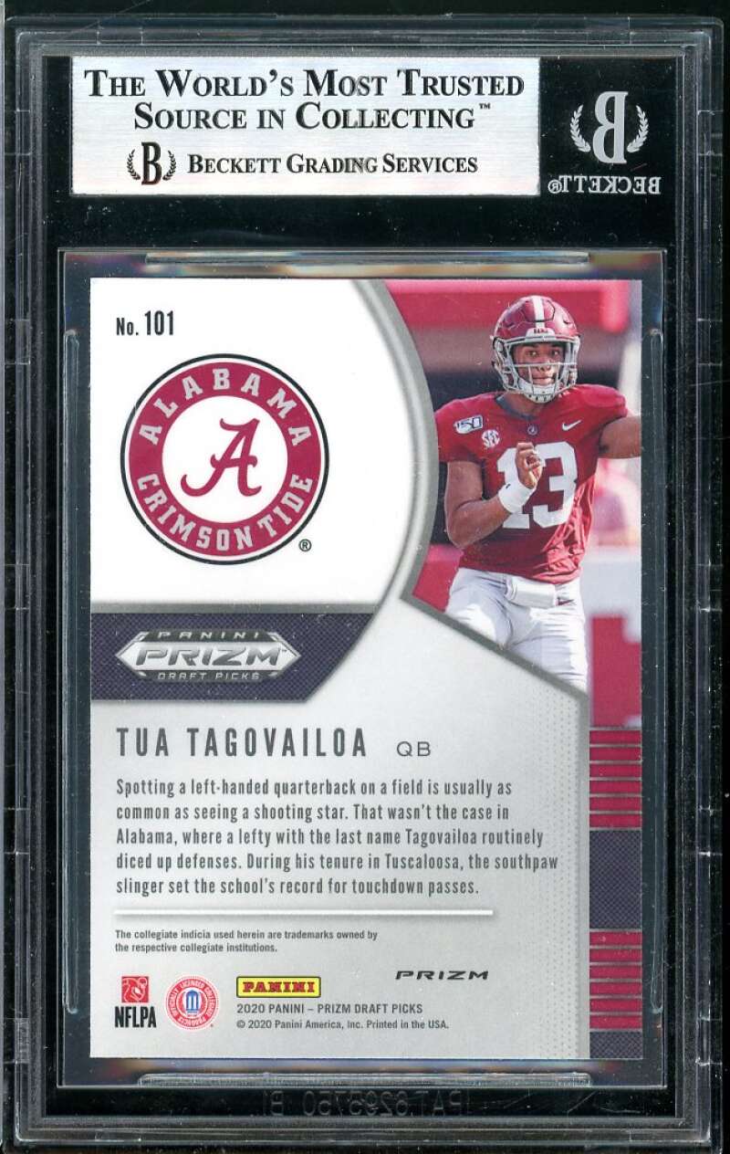 Tua Tagovailoa Rookie Card 2020 Panini Prizm Draft Picks Silver #101 BGS 9 Image 2