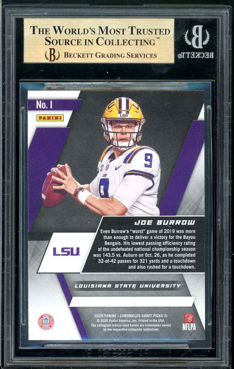 Joe Burrow Rookie Card 2020 Panini XR Rookies #1 BGS 9.5 Image 2