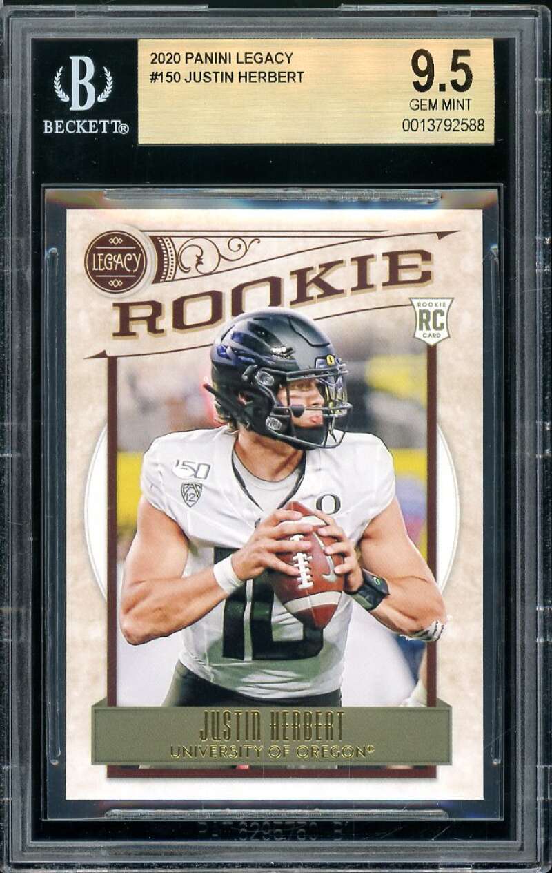 Justin Herbert Rookie Card 2020 Panini Legacy #150 BGS 9.5 Image 1