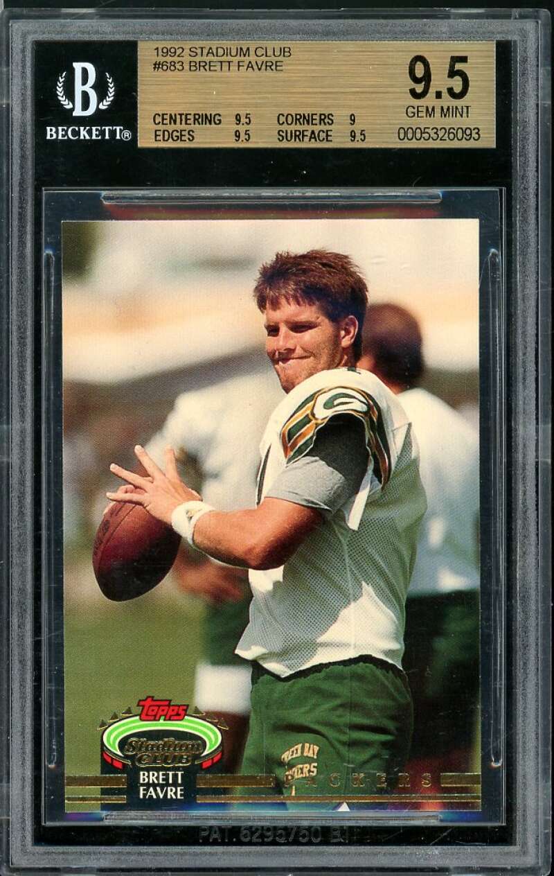 Brett Favre Card 1992 Stadium Club #683 BGS 9.5 Image 1